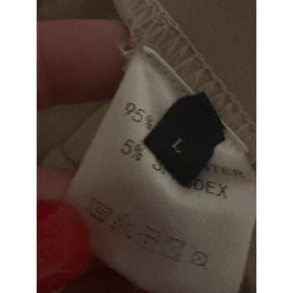 Micas Women's Large Beige Crop Sleeveless Crew Neck Top Slit Midi Skirt Set - Picture 10 of 10